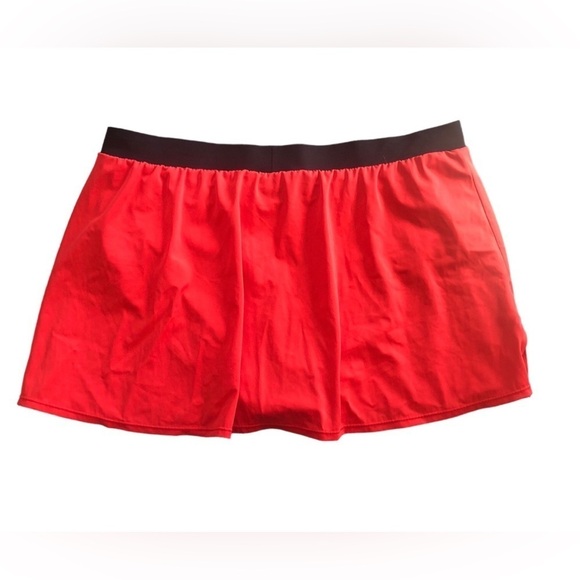 Swim By Cacique Red Swim Skirt Attached Panty Sz. 18 Red Pull On Summer Beach - Picture 1 of 4